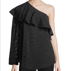 NWT Diane von Furstenberg Mesh Top w/Circle Print